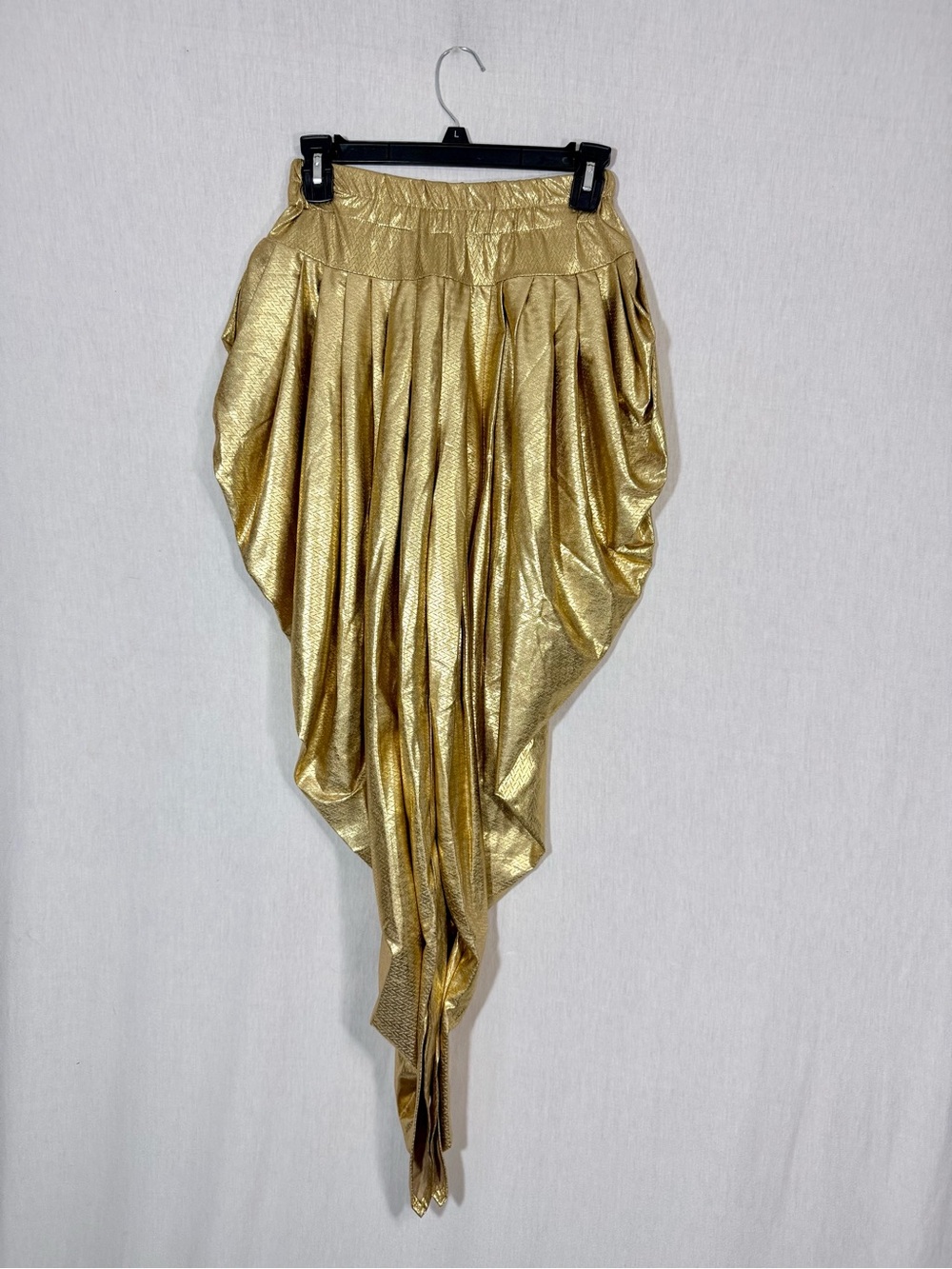Metallic Gold size S Draped Harem Pants Dhoti